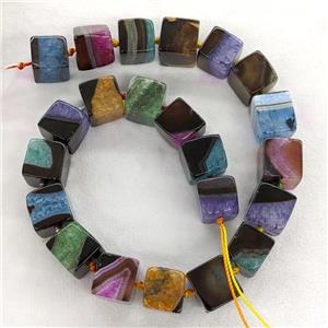 Druzy Agate Cube Beads Dye Mixed Color, approx 16mm [GA3382]