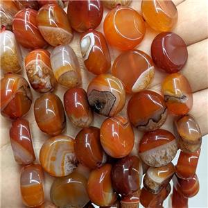Druzy Agate Coin Beads Orange Dye, approx 18mm [GA3389]