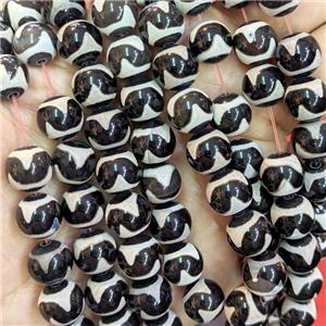 Tibetan Agate Beads Black Smooth Round, approx 10mm, 32pcs per st [GA3396]