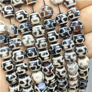 Tibetan Agate Beads Black Faceted Round, approx 10mm, 38pcs per st [GA3404]