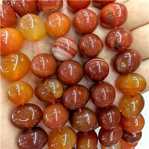 Natural Stripe Agate Egg Beads Orange Dye, approx 15-20mm [GA3406]