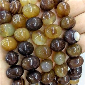 Natural Stripe Agate Egg Beads CoffeeAmber Dye, approx 15-20mm [GA3412]