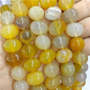 Natural Stripe Agate Egg Beads Golden Dye, approx 15-20mm [GA3414]