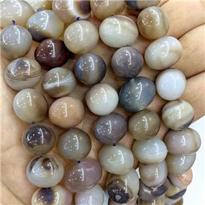 Natural Stripe Agate Egg Beads Coffee Dye, approx 15-20mm [GA3417]