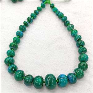Natural Agate Rondelle Beads Graduated Green Dye Smooth, approx 12-30mm [GA3430]