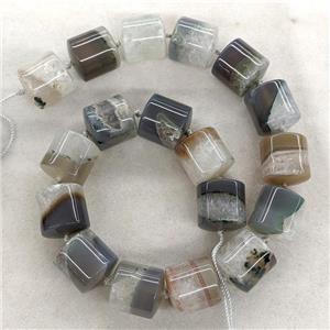 Gray Druzy Agate Column Beads Tube Natural Color, approx 18-20mm [GA3460]