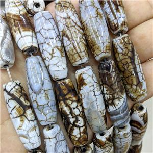 Coffee Veins Agate Rice Beads Dye, approx 13-40mm, 8pcs per st [GA3462]