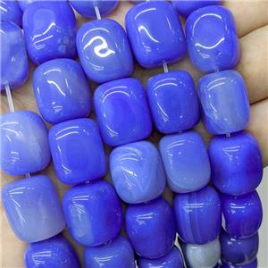 Natural Agate Tube Beads Blue Dye, approx 15-20mm [GA3512]