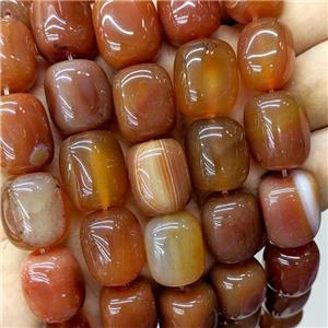 Natural Stripe Agate Tube Beads Red Dye, approx 15-20mm [GA3519]