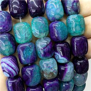 Natural Agate Tube Beads Greenpurple Dye, approx 15-20mm [GA3520]