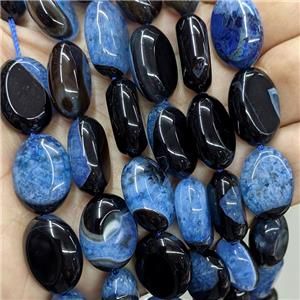 Blue Druzy Agate Oval Beads Dye, approx 15-20mm [GA3532]