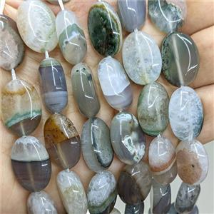 Gray Druzy Agate Oval Beads Natural Color, approx 15-20mm [GA3539]