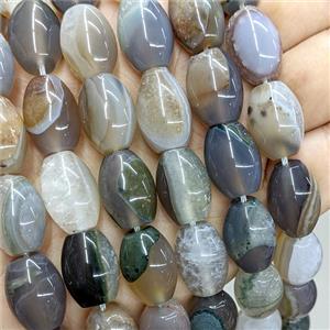 Druzy Agate Rice Beads Gray, approx 13-18mm [GA3554]