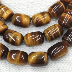 Tiger eye stone barrel beads, A-grade, approx 8x12mm [GAM77-8X12MM]