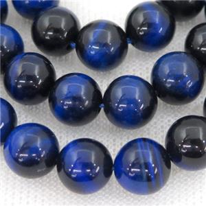 deepblue Tiger eye stone beads, round, approx 10mm dia [GAM87-10MM]