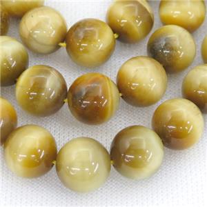 golden Tiger eye stone beads, round, approx 14mm dia [GAM90-14MM]