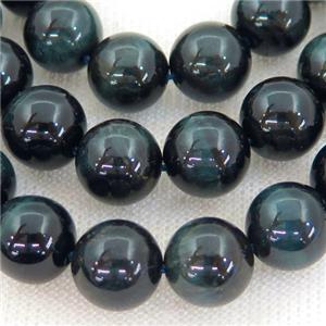 inkblue Tiger eye stone beads, round, approx 14mm dia [GAM92-14MM]