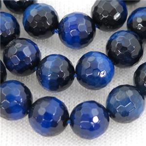 blue Tiger eye stone beads, faceted round, approx 12mm dia [GAM95-12MM]