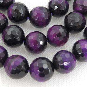 purple Tiger eye stone beads, faceted round, approx 8mm dia [GAM96-8MM]