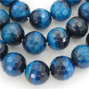 blue Tiger eye stone beads, faceted round, approx 12mm dia [GAM98-12MM]