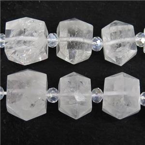 Clear Quartz bullet beads, approx 15-30mm [GB11607]