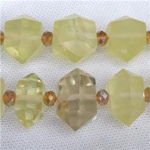 Lemon Quartz bullet beads, approx 15-30mm [GB11611]