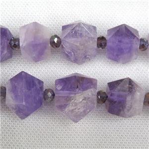 purple Amethyst bullet beads, approx 15-30mm [GB11614]