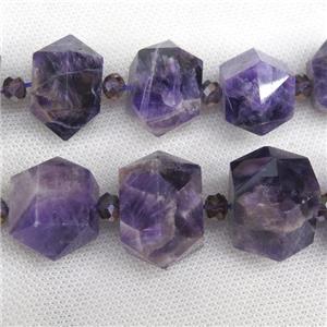 purple Dogteeth Amethyst bullet beads, approx 15-30mm [GB11615]