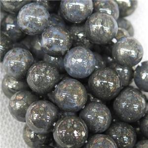 round blue Chalcopyrite beads, approx 12mm dia [GB11630-12MM]