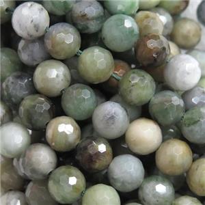 natural Sinkiang Jadeite Beads, green, round, approx 8mm dia [GB11636]