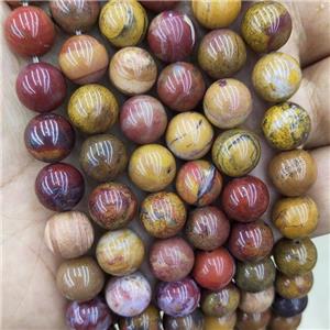 red Mexico Nueva Agate Beads, round, approx 12mm dia [GB11641-12MM]