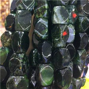 darkgreen Dragon Veins Agate Beads, freeform, approx 11-16mm [GB11658]