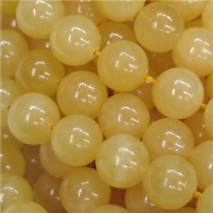 Chinese Yellow Honey Jade Beads Smooth Round, approx 8mm dia [GB11663-8MM]