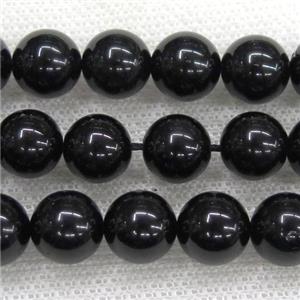 Black Tourmaline Beads, round, approx 4mm dia [GB11664-4MM]