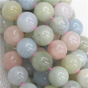 round Morganite Beads, multicolor, approx 12mm dia [GB11673-12MM]