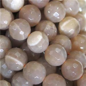 grey MoonStone Beads, faceted round, approx 10mm dia [GB11690-10MM]