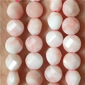 pink opal stone beads, faceted circle, approx 8mm dia [GB11726]