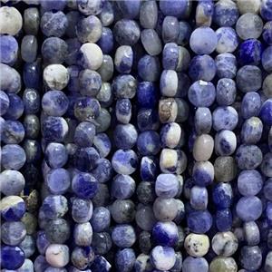 blue Sodalite Beads, faceted circle, approx 6mm dia [GB11729]