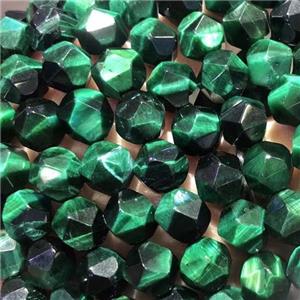green Tiger eye stone beads, star-cutting, approx 10mm dia [GB11765-10MM]