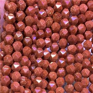 gold SandStone Beads, star-cutting, approx 10mm dia [GB11771-10MM]