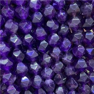 Amethyst Beads, star-cutting, deep-purple, approx 8mm dia [GB11773-8MM]