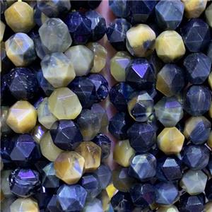Fancy Tiger eye stone Beads, star-cutting, approx 6mm dia [GB11779-6MM]