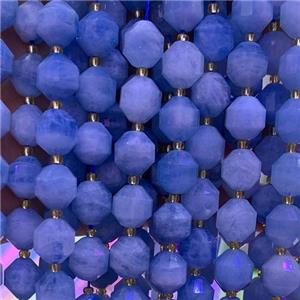 blue Aquamarine bullet beads, faceted, approx 12mm dia [GB11794-12MM]