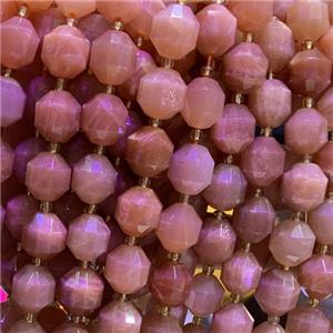 peach MoonStone Beads, faceted bullet, approx 10mm dia [GB11796-10MM]