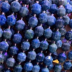 blue Apatite bullet beads, faceted, approx 10mm dia [GB11797-10MM]