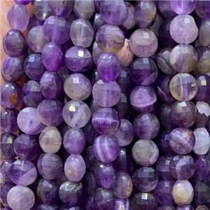 purple Fluorite Beads, faceted circle, approx 6mm dia [GB11810]