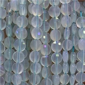 green Opal Beads, faceted coin, approx 6mm dia [GB11818]