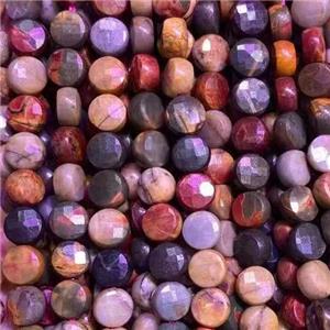 Picasso Jasper beads, faceted circle, approx 6mm dia [GB11828]