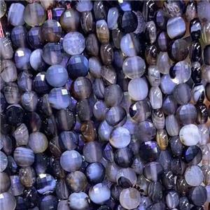 natural Agate Beads, faceted circle, approx 6mm dia [GB11829]