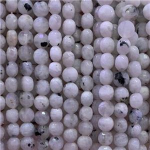 white Moonstone beads, B-grade, faceted circle, approx 6mm dia [GB11830]